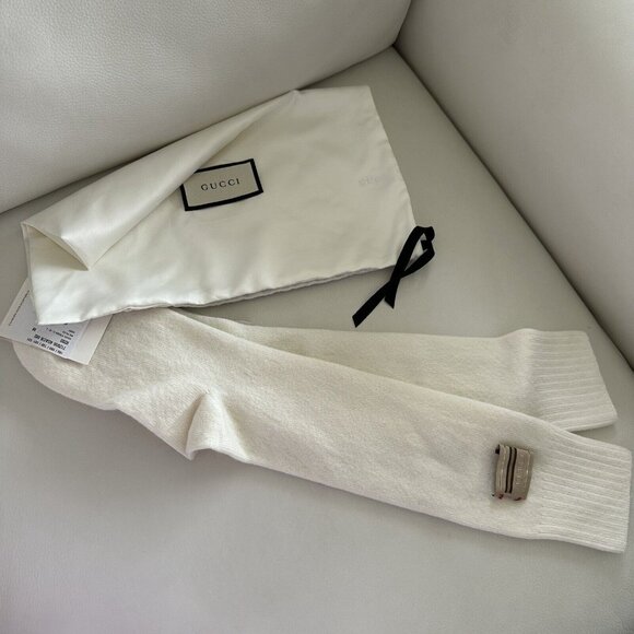 NWT GUCCI WHITE SOCKS COTTON Sz S Logo - Picture 3 of 5